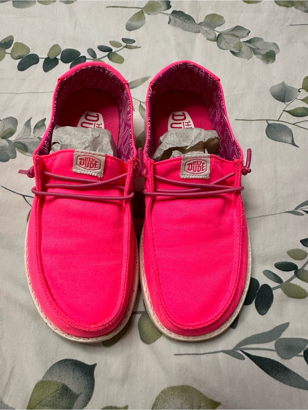 Hey Dude Wendy Bright Hot Pink Canvas Slip-Ons